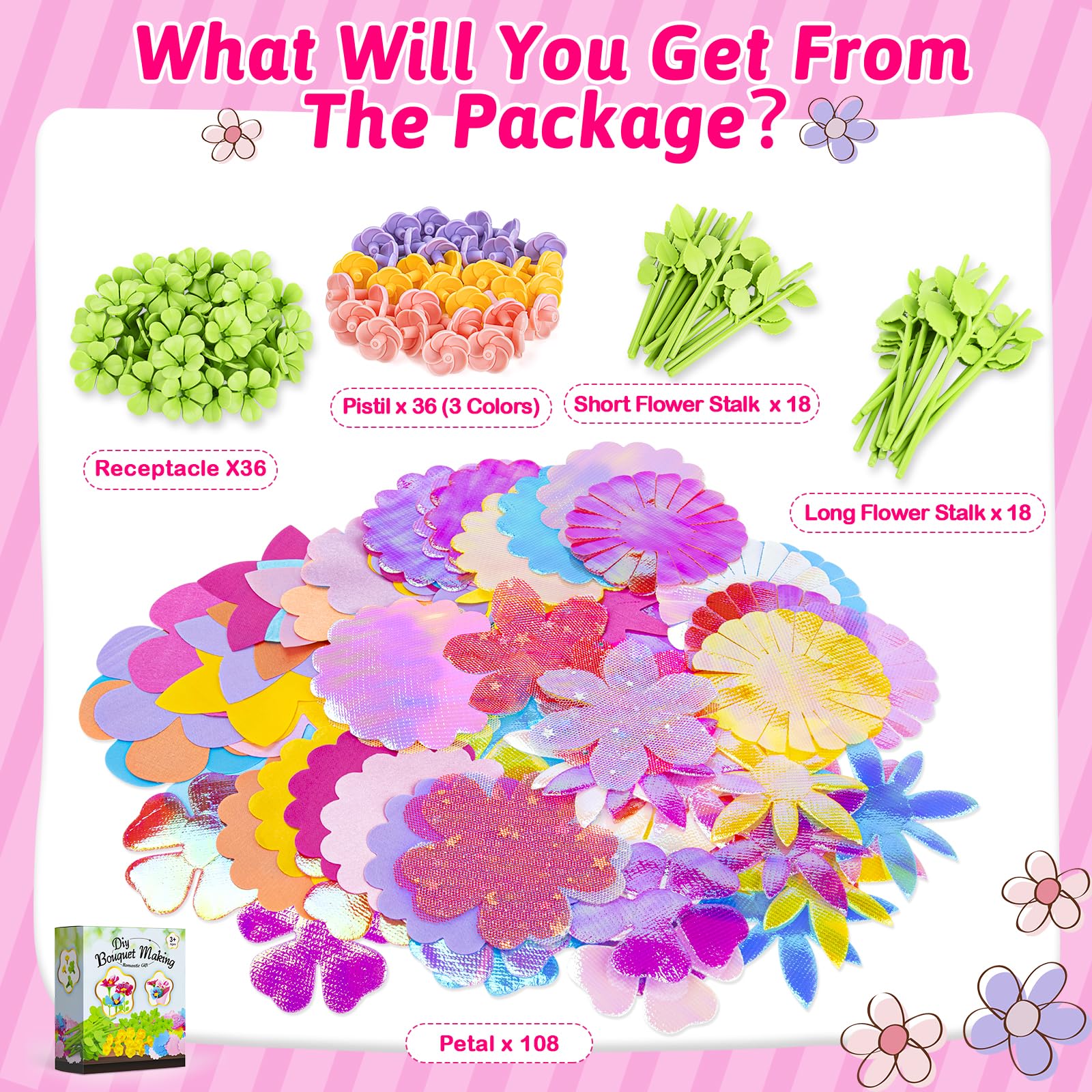 Osllate pistils in three colors enable diverse bouquet designs.