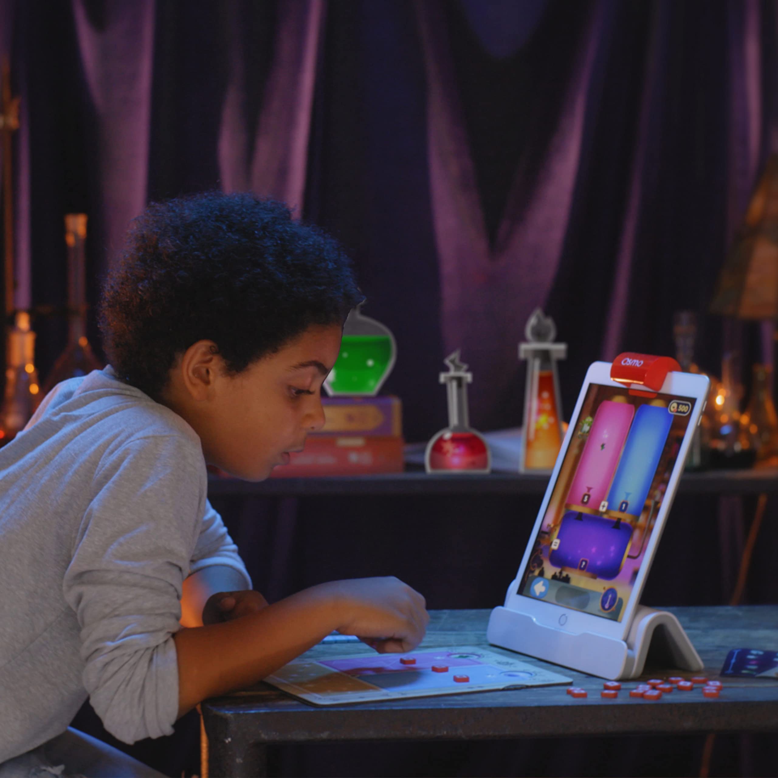 Osmo Card Duel teaches greater than and less than concepts