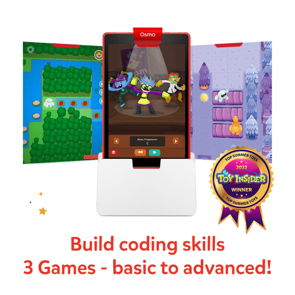 Osmo Awbie blocks control adventure, fostering problem-solving and sequencing skills.