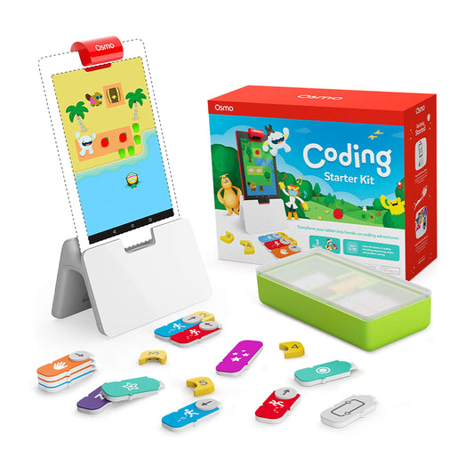 Osmo Coding Starter Kit base included enabling hands-on coding on Fire Tablet.
