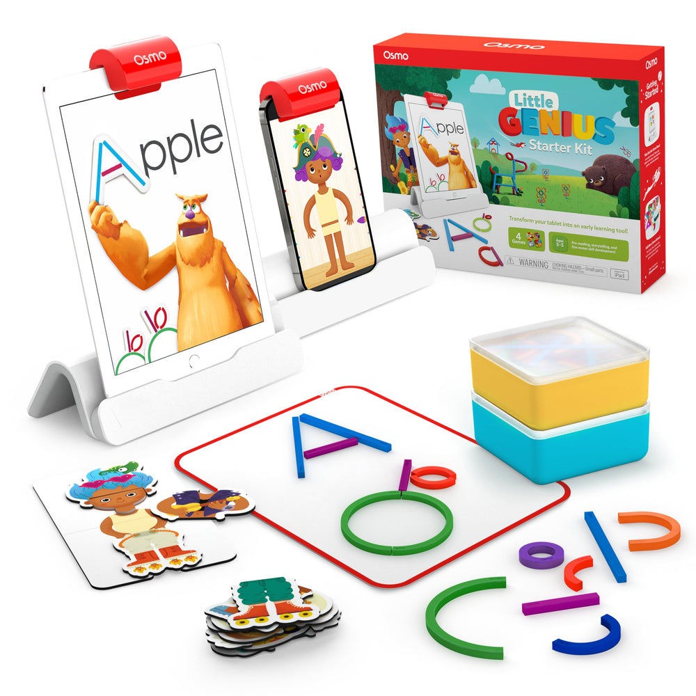 Osmo Little Genius Base with iPad setup enabling hands-on learning.