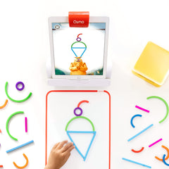 Osmo Little Genius storage box helps tidy game pieces after play.