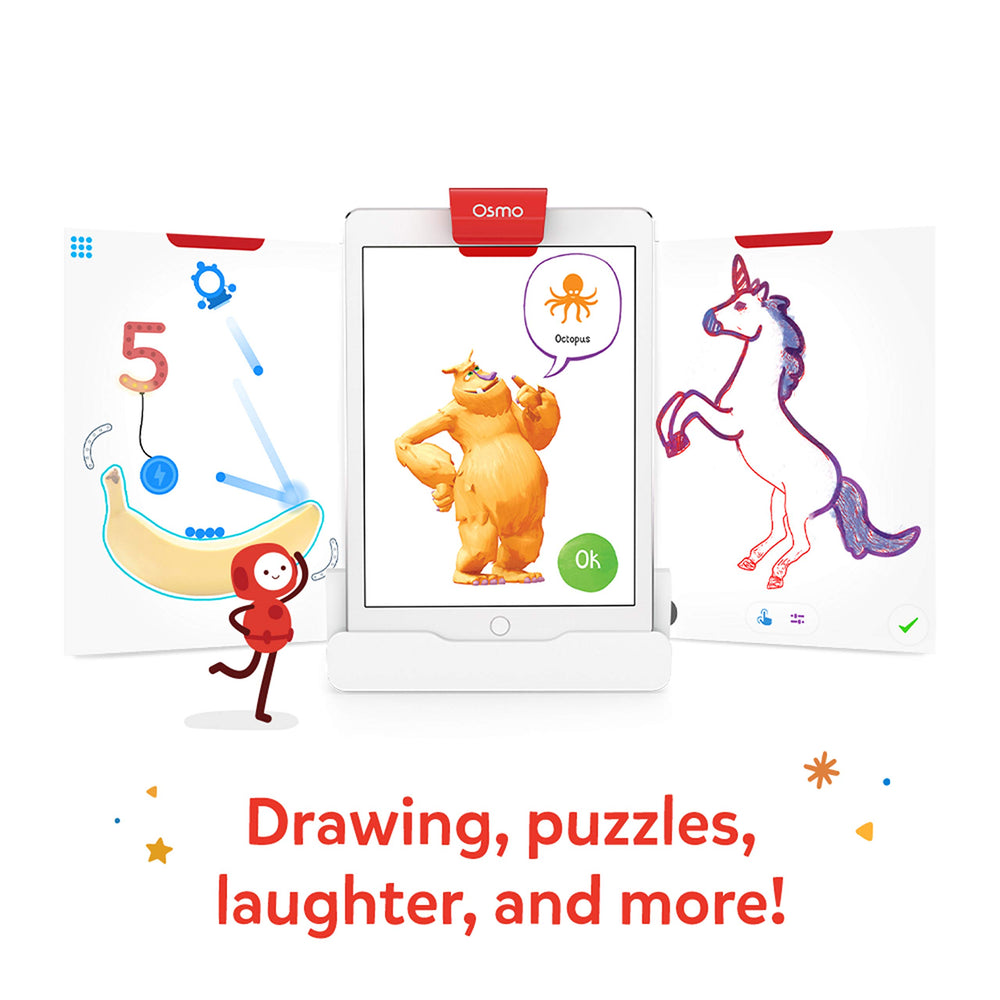 Osmo Monster erasable markers enable mess-free art and easy revisions.