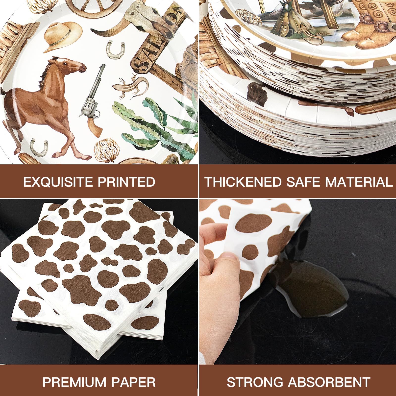 Osonm cow-print napkins are thick, soft, and absorbent for quick cleanups