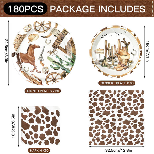 Osonm cowboy dessert plates with western motif for tasty treats