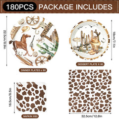 Osonm cowboy dessert plates with western motif for tasty treats