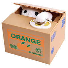 OSPNIEEK Piggy Bank Cat front view with interactive coin sensor.