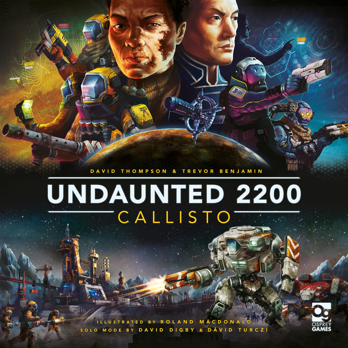 Osprey Games Undaunted 2200 Callisto cover art inviting players to dive into sci-fi battles.