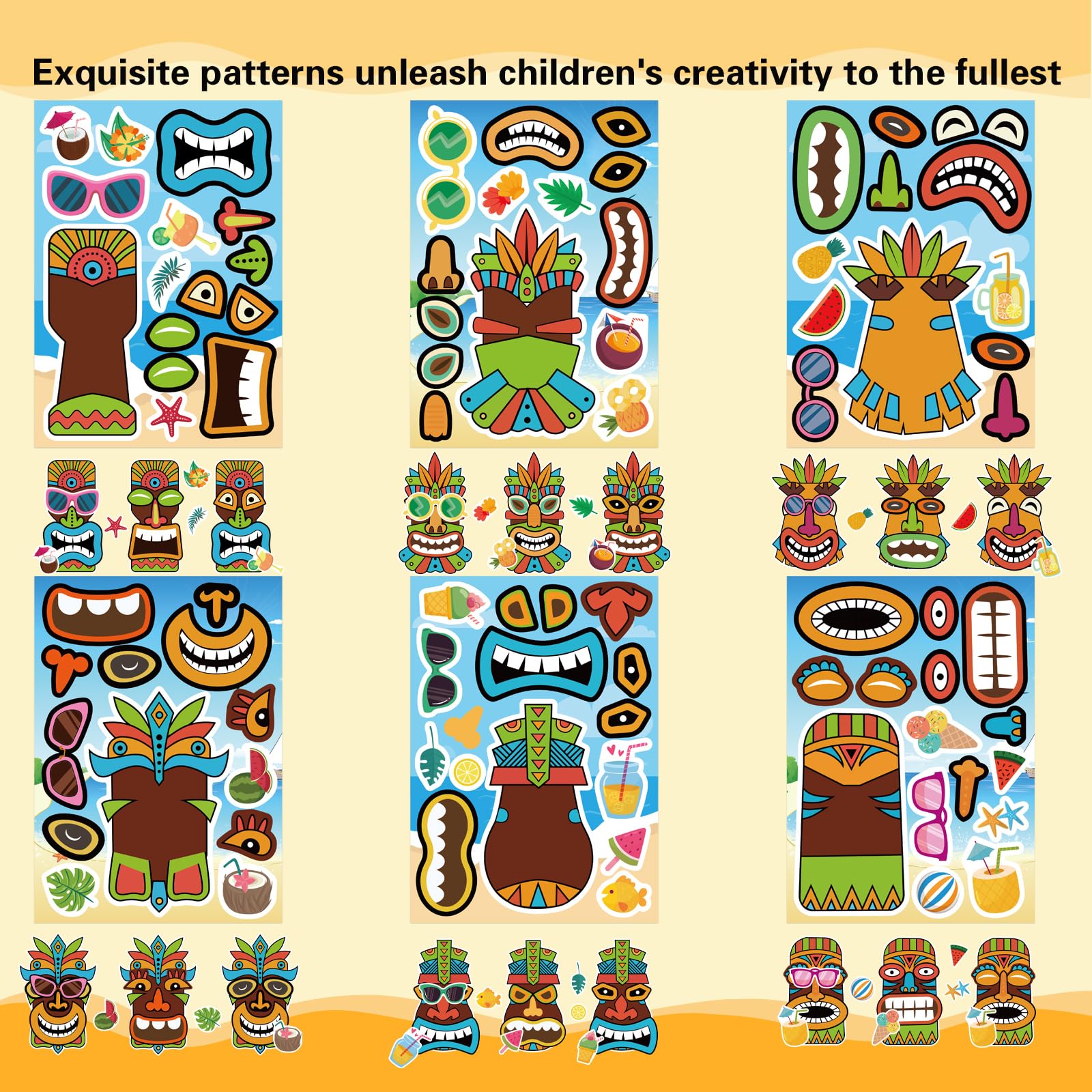 OTAITY animal face design giraffes for bright colors and imaginative sticker projects.