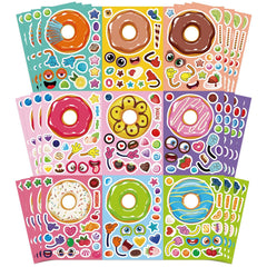 OTAITY donut stickers 36-sheet collection offers colorful designs for kids' crafts.