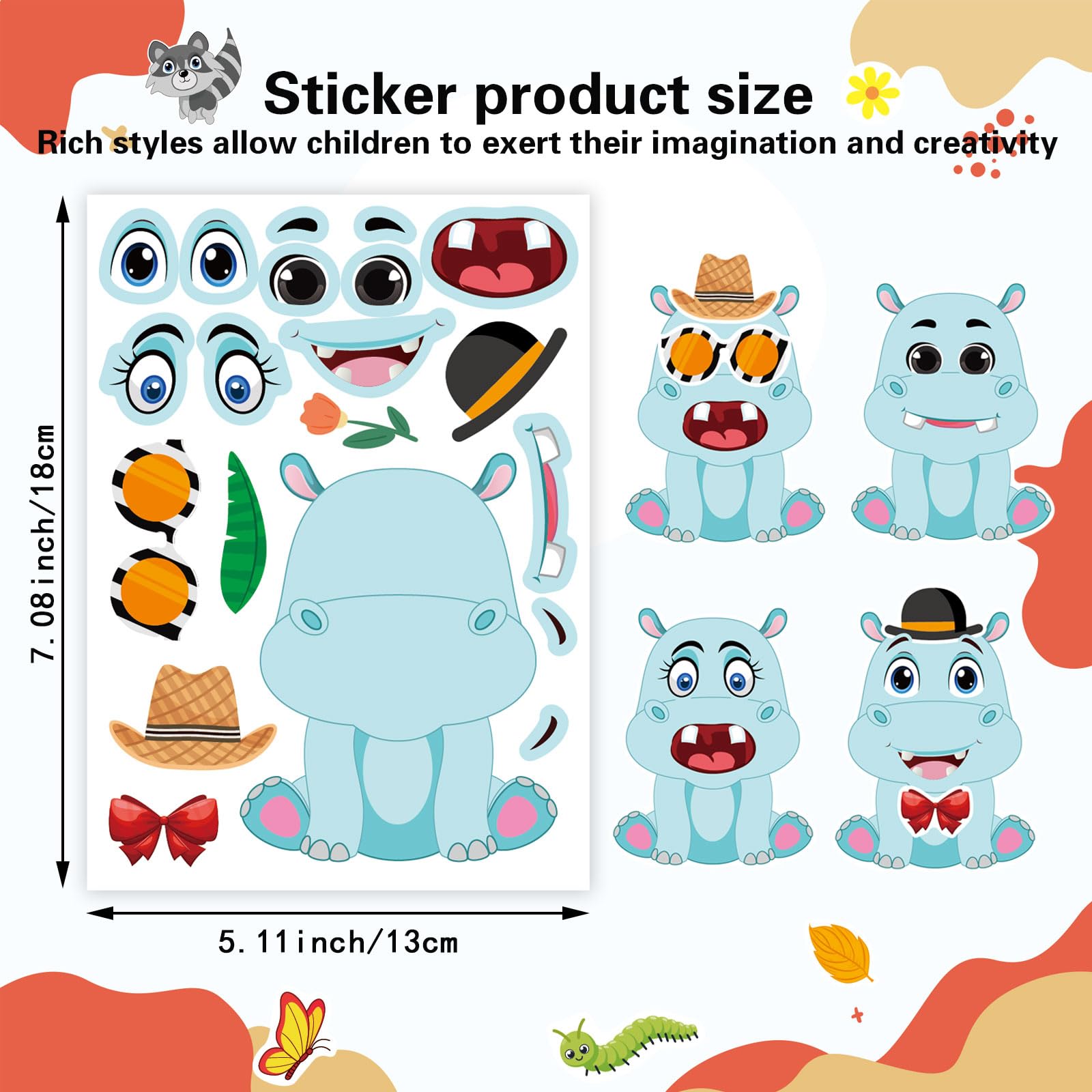 OTAITY face stickers eyebrows designs add character to custom sticker faces.