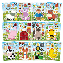 OTAITY farm animal sticker sheets showcasing 12 patterns for imaginative play.