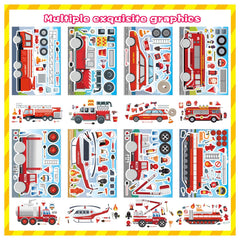 OTAITY high-quality self-adhesive fire truck stickers for art projects