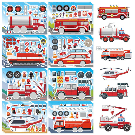 OTAITY fire truck stickers pack for facial design fun and creativity