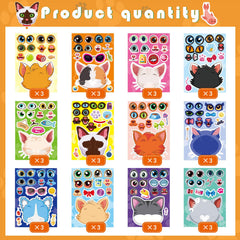 OTAITY waterproof cat stickers for kids; strong adhesion and residue-free removal