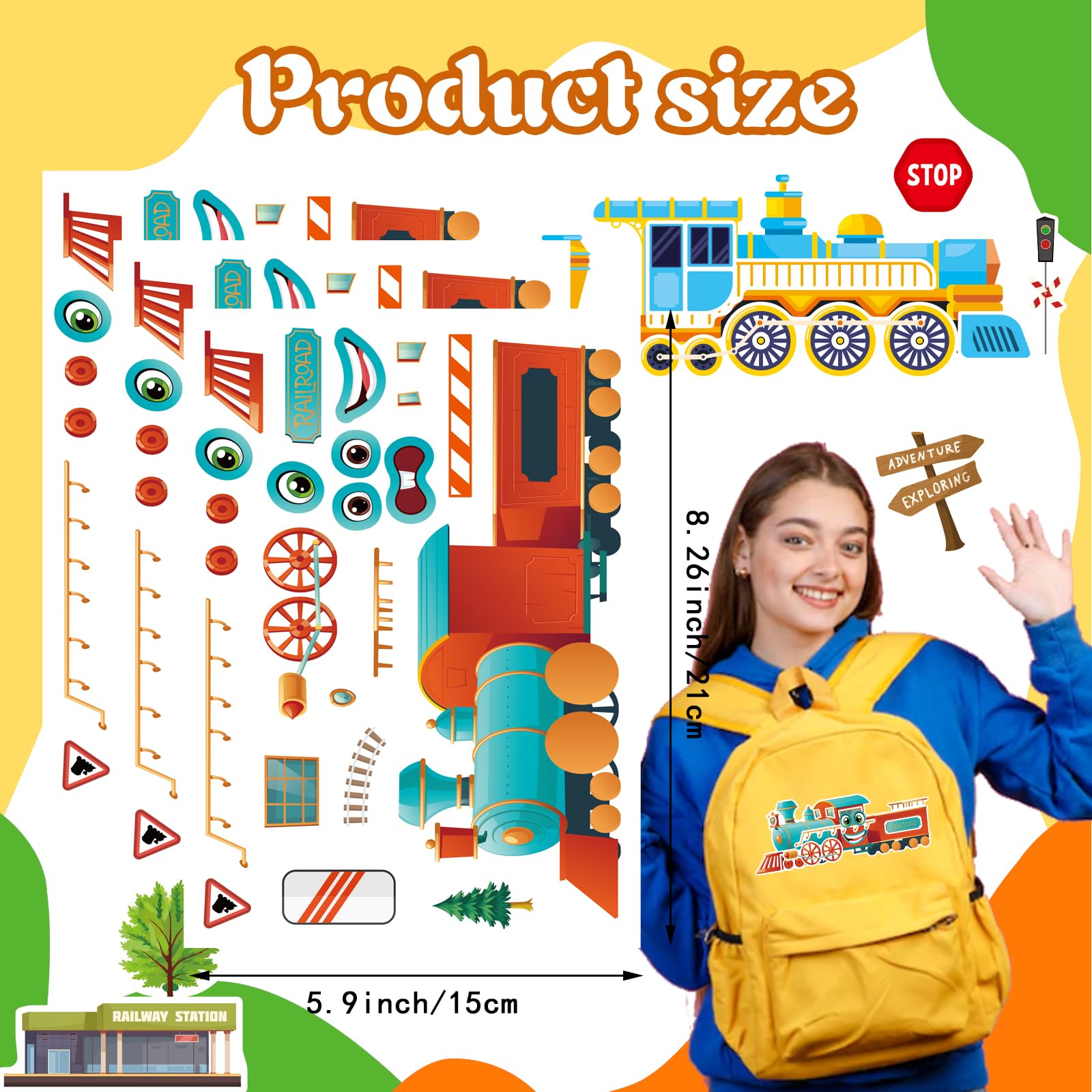 OTAITY make-a-face stickers with waterproof film for durable kid crafts
