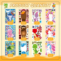 OTAITY Make a Face Stickers dinosaurs: eye-catching details spark storytelling