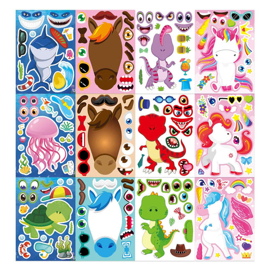 OTAITY Make a Face Stickers sea animals: vibrant designs for kids crafts and imaginative play