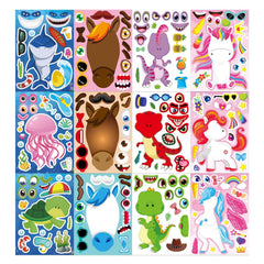 OTAITY Make a Face Stickers sea animals: vibrant designs for kids crafts and imaginative play