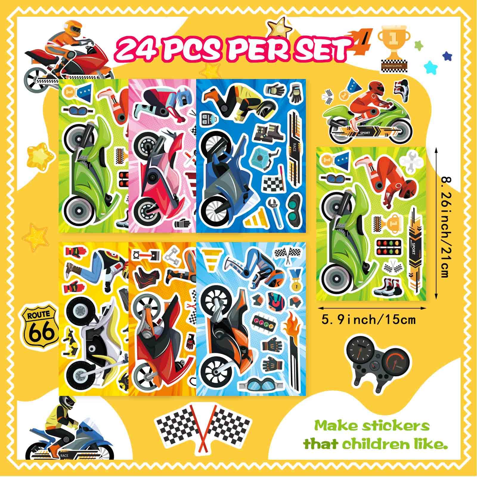 OTAITY six-style motorcycle stickers provide diverse designs for party favors and creative projects.