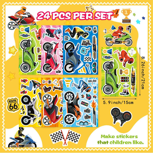 OTAITY six-style motorcycle stickers provide diverse designs for party favors and creative projects.