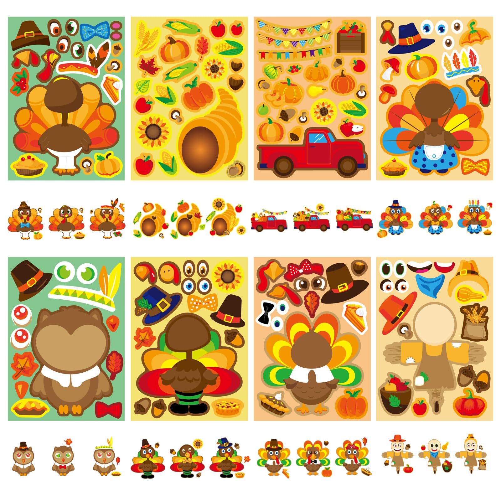 OTAITY turkey stickers non-toxic vinyl ensure safe art activities for children.
