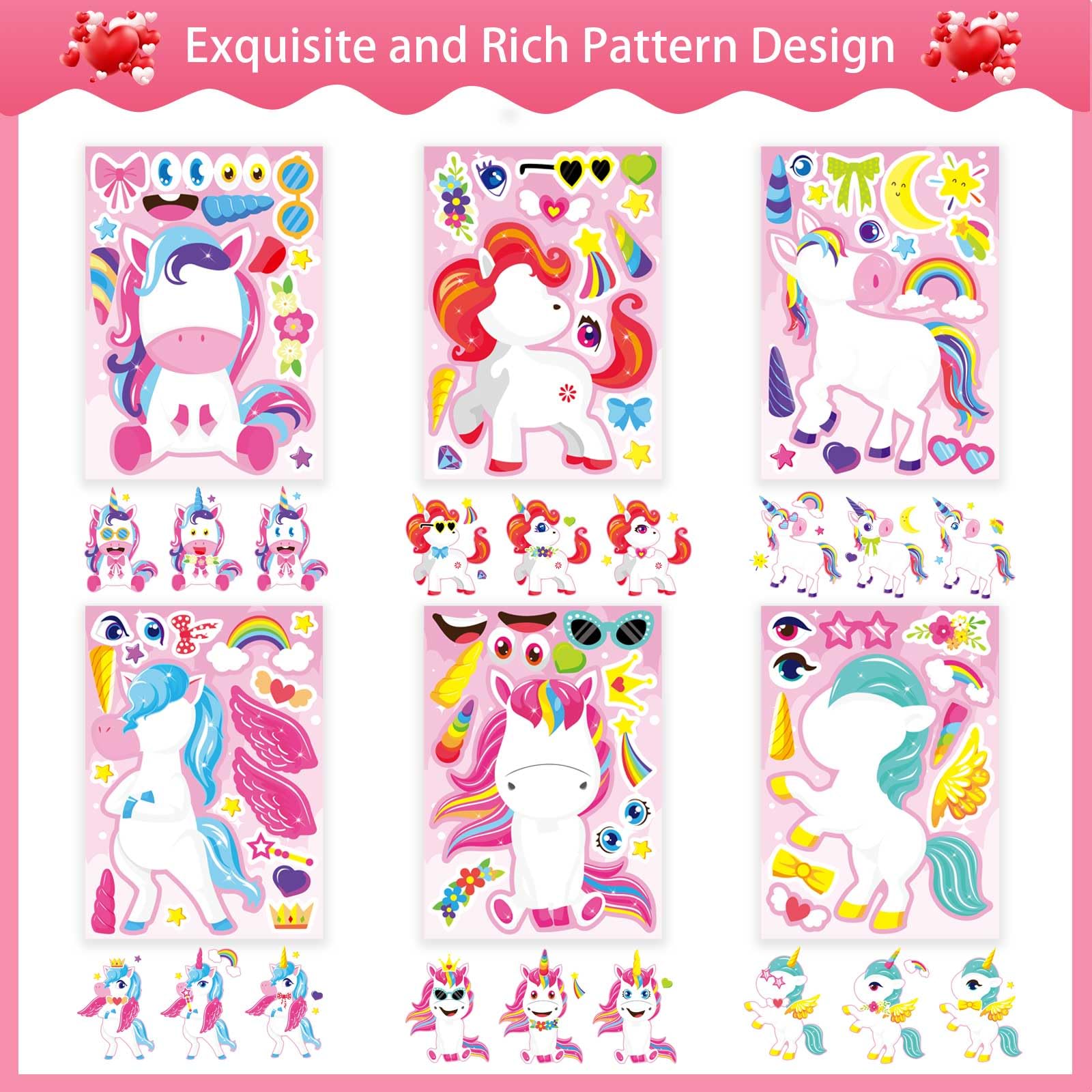 OTAITY unicorn stickers body face accessories help kids create personalized characters.