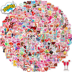OTAITY pink heart valentines stickers pack for gifts and crafts.