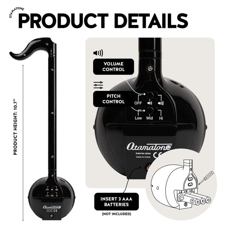 Otamatone black portable-design highlights travel-friendly setup.