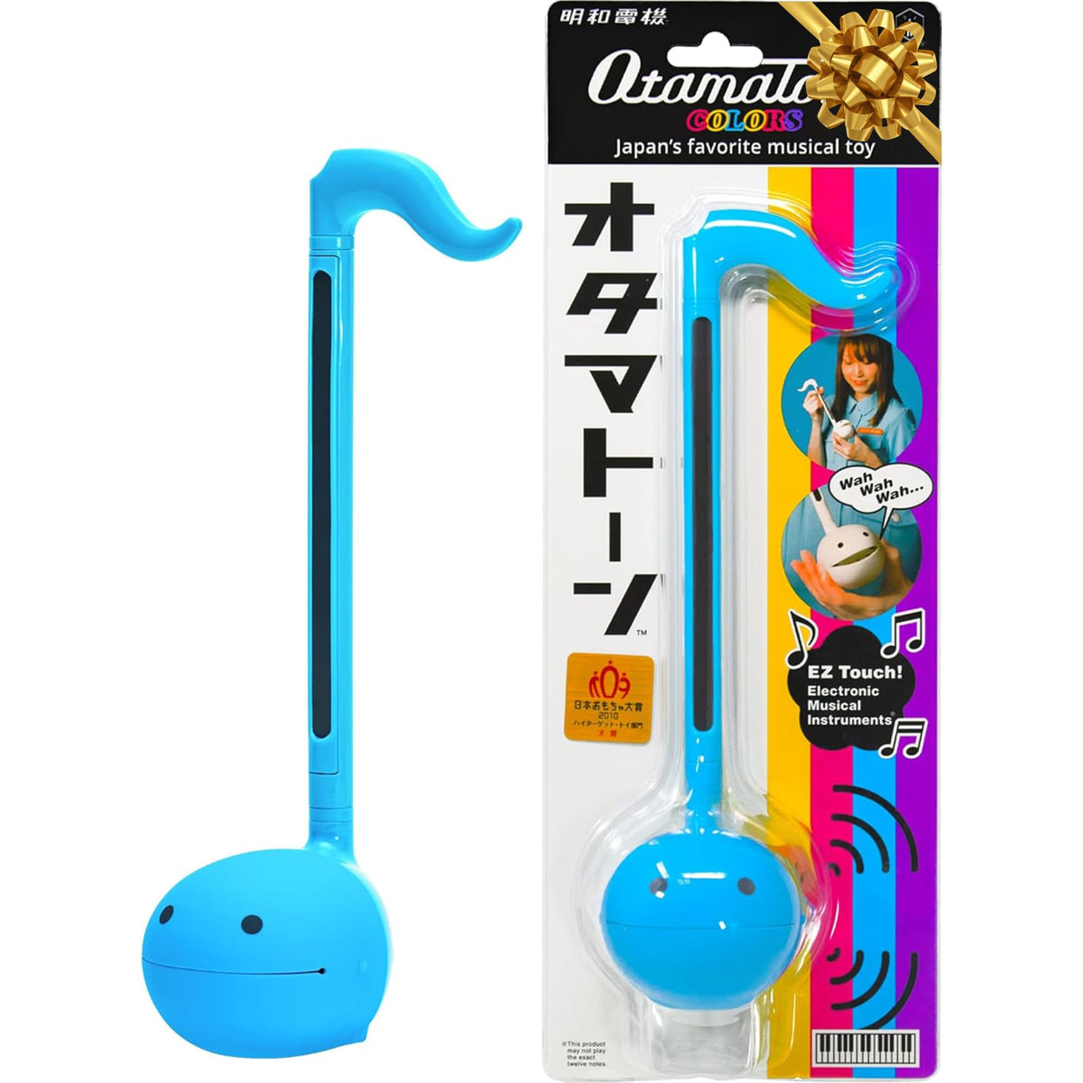 Otamatone Blue front view demonstrates compact, desk-ready design for easy play.