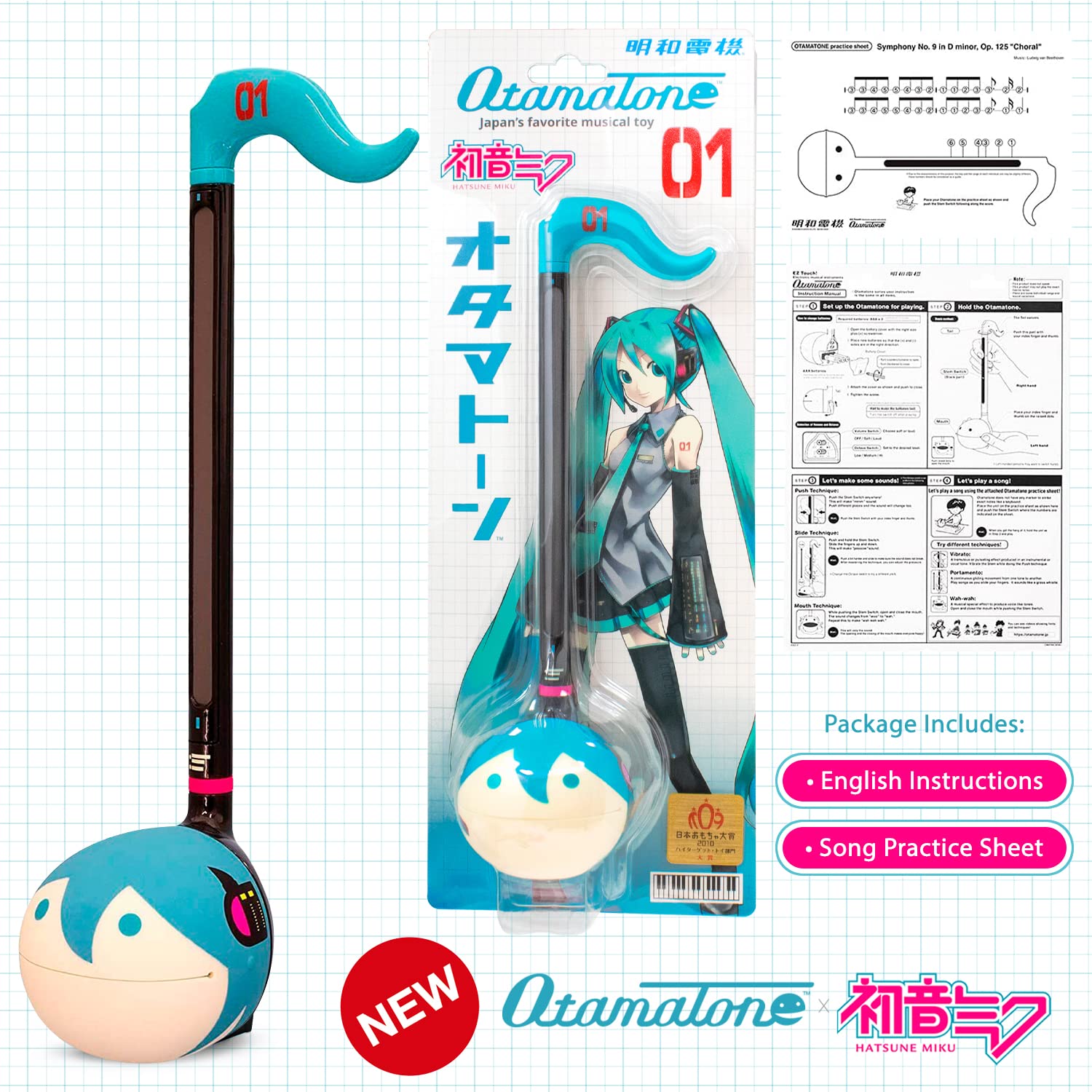 Otamatone Classic Hatsune Miku Edition portable size fits backpack and desk setups.