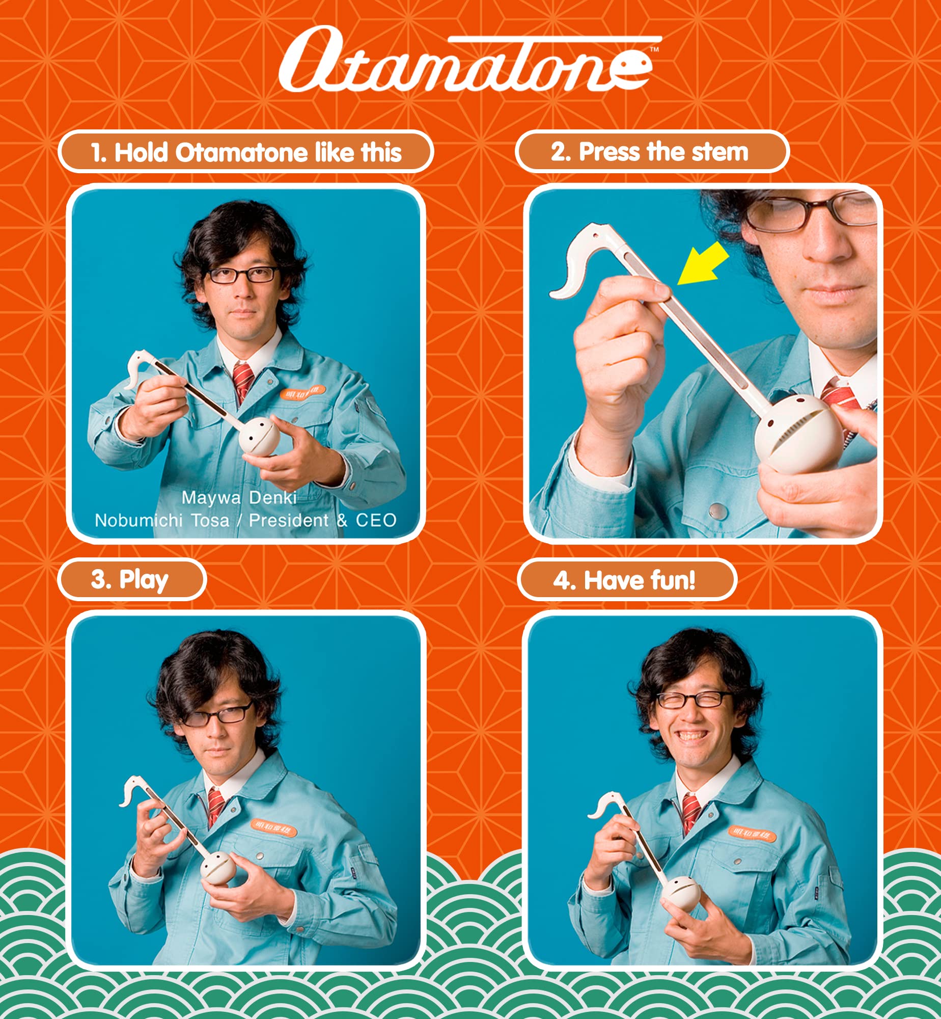 Otamatone Classic Ninja cheeks squeeze; expressive control for playful sound experiments at home