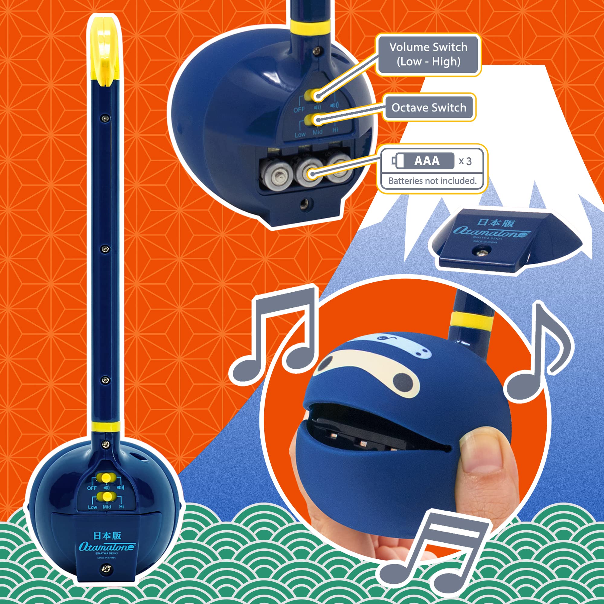 Otamatone Classic Ninja playing notes; fun, accessible melody maker for family gatherings