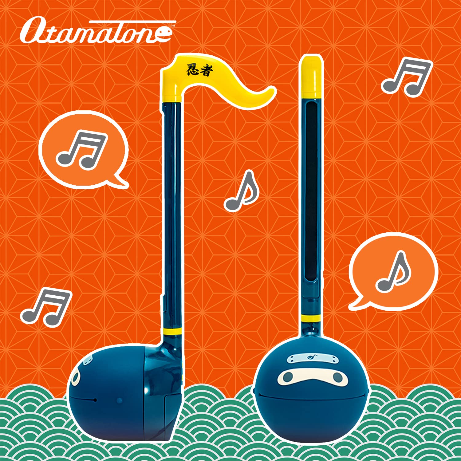 Otamatone Classic Ninja side view; ergonomic grip invites easy play sessions anywhere