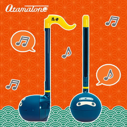 Otamatone Classic Ninja side view; ergonomic grip invites easy play sessions anywhere