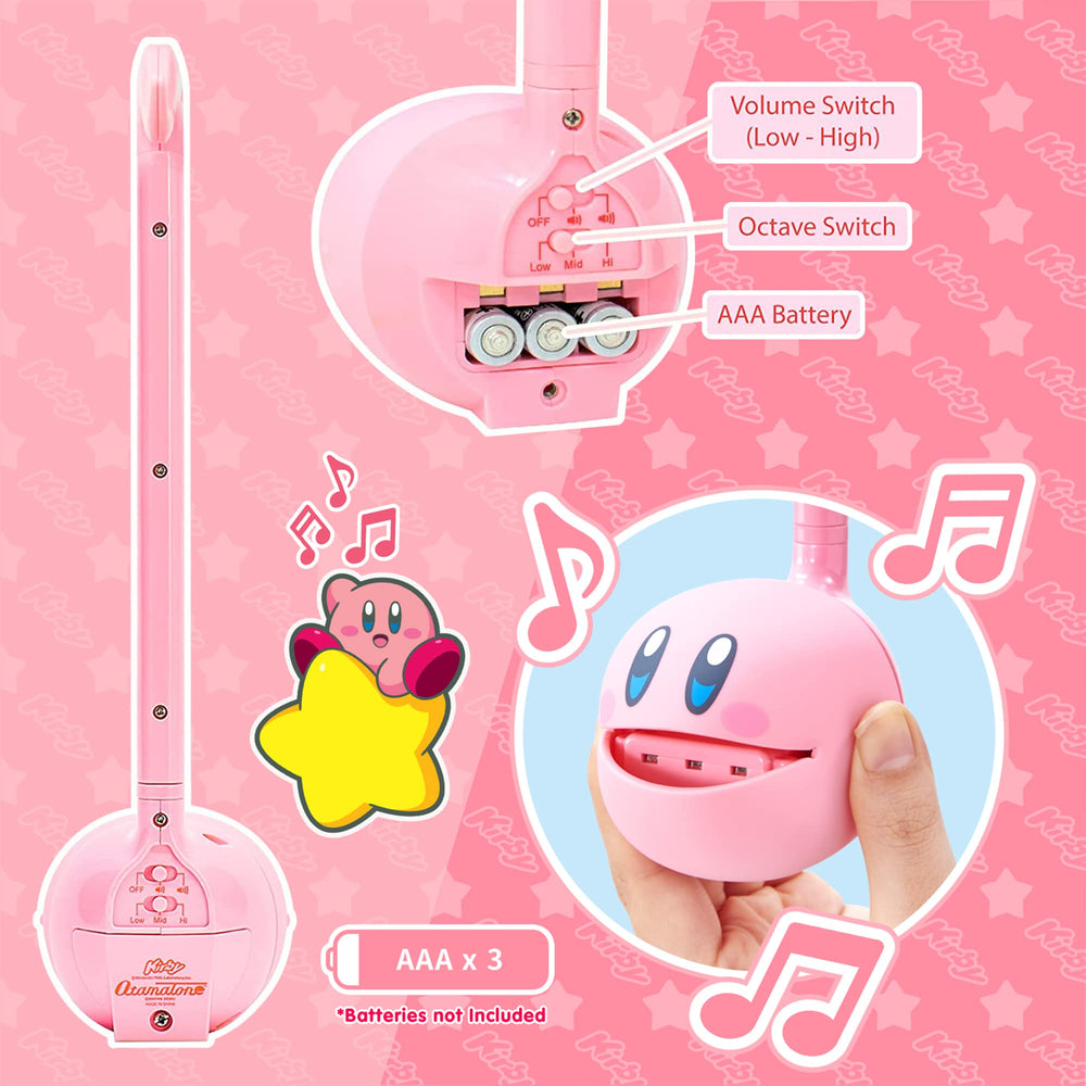 Otamatone Kirby Pink Star Hero side angle shows compact portability for travel.