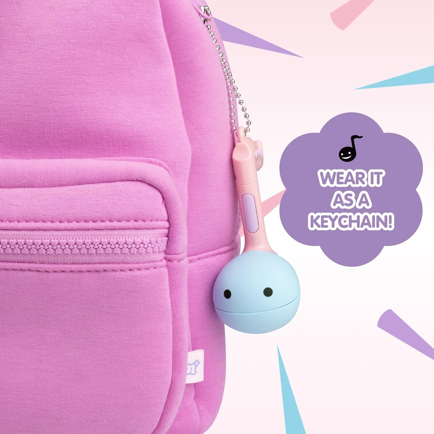Otamatone Melody Mini in-hand demonstrates easy grip for beginners.