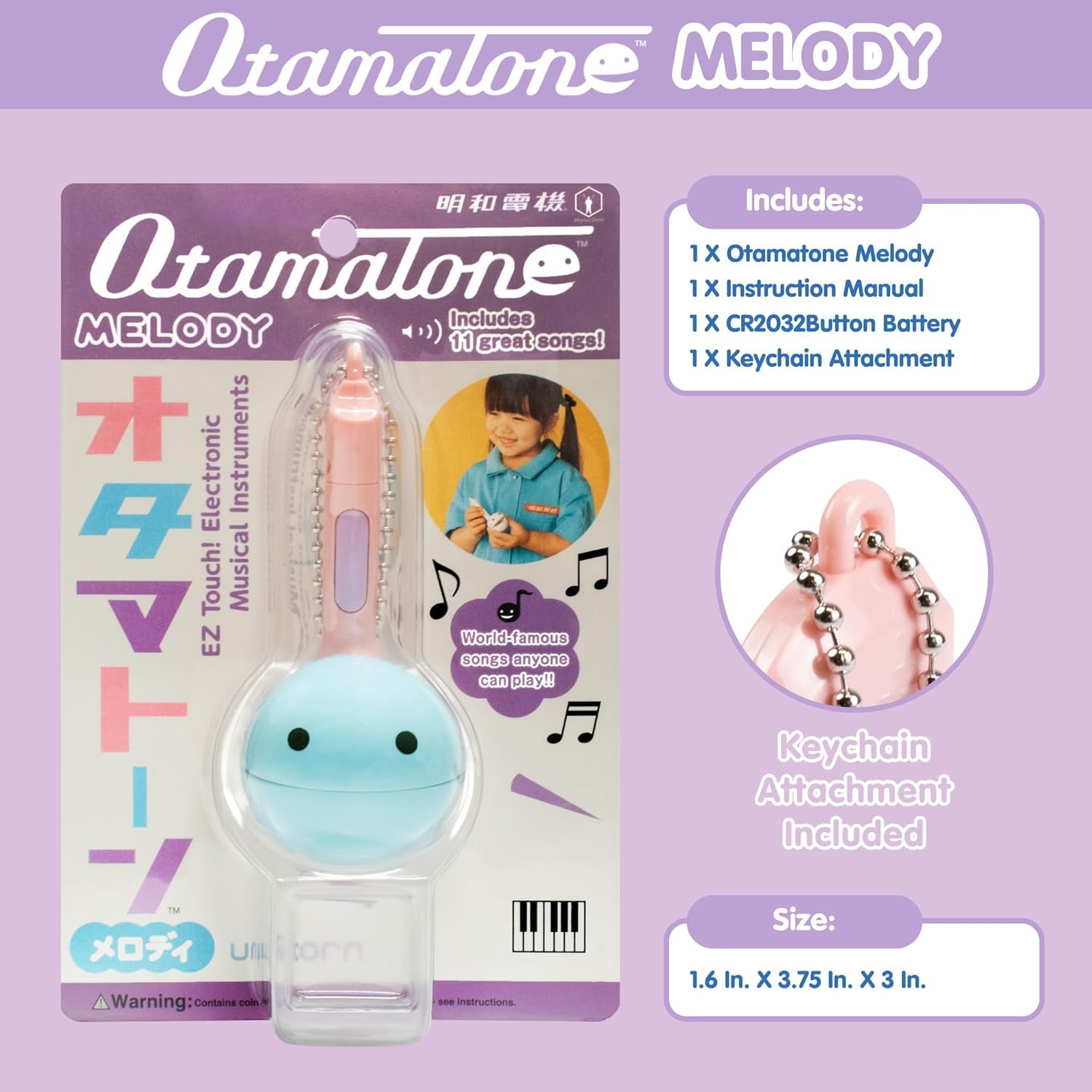 Otamatone Melody Mini side view emphasizes portable size for quick jams.