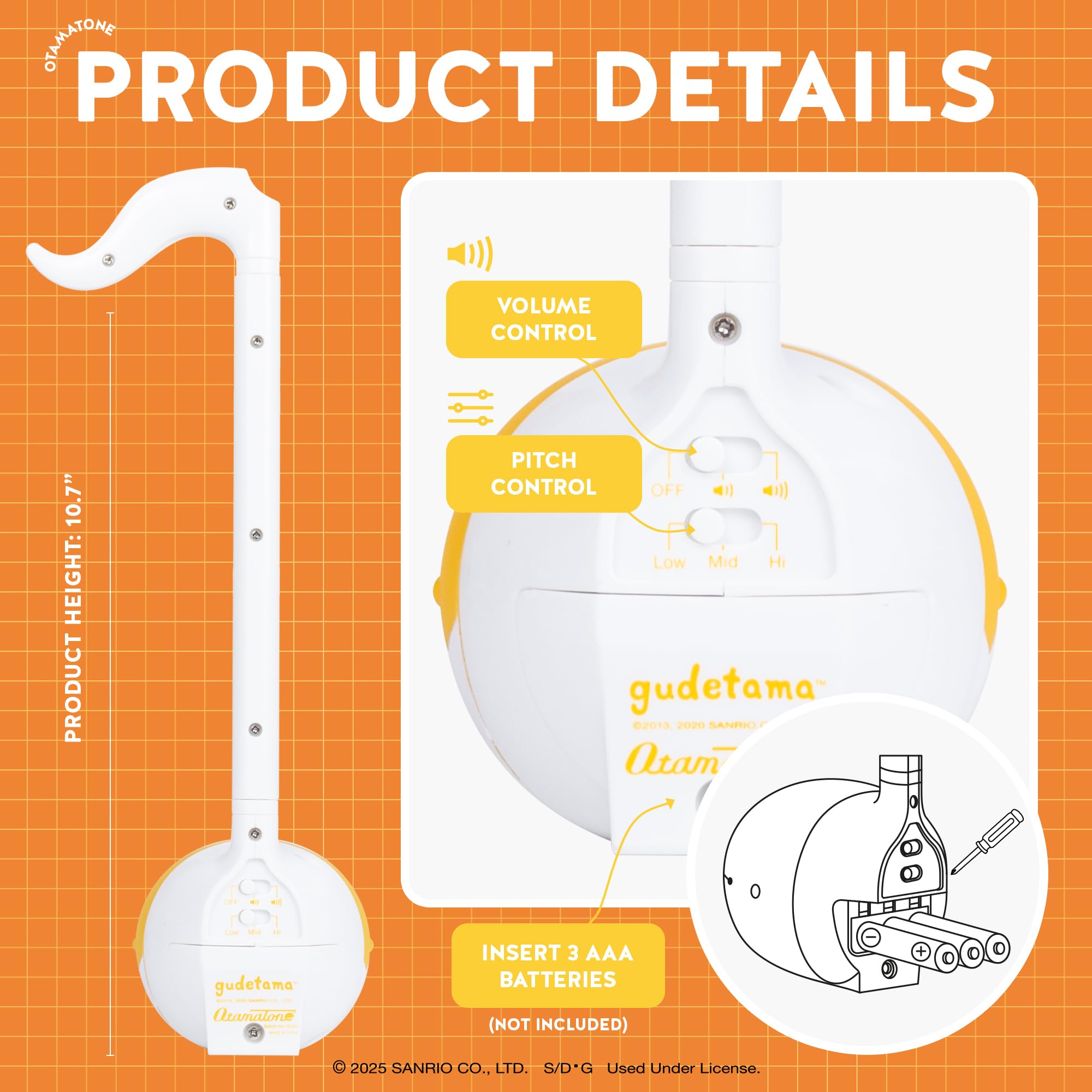 Otamatone Gudetama compact size ideal for travel