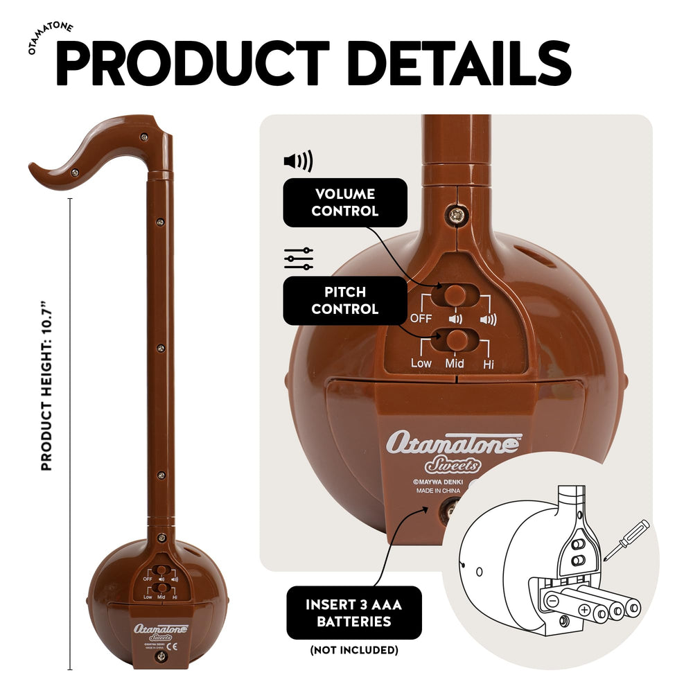 Otamatone Sweets Edition strawberry side view, easy grip during practice.