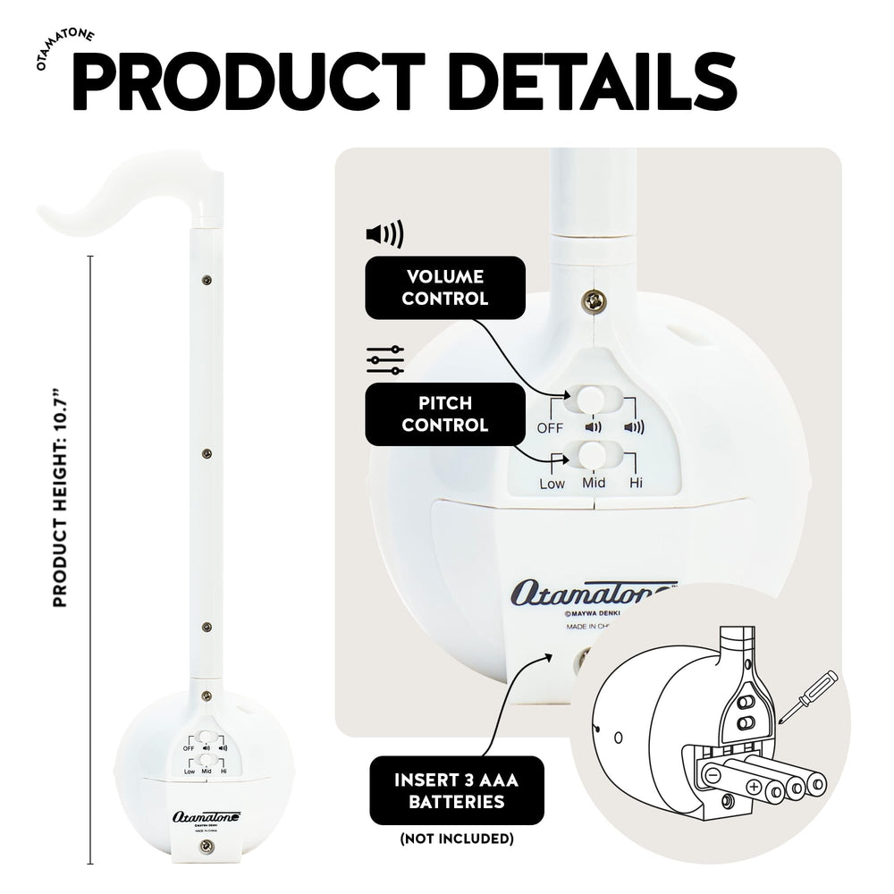 Otamatone White cheek squeezing distinctive vibrato for playful performances.