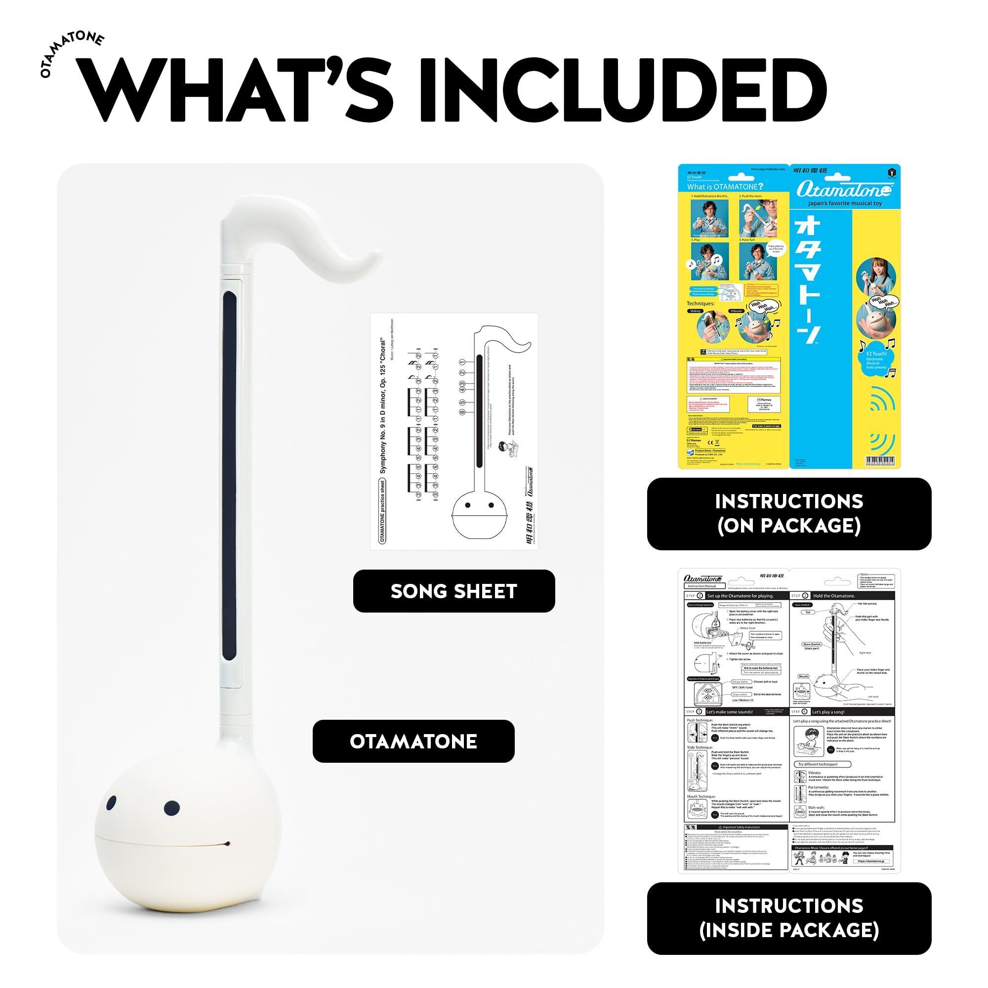 Otamatone White portable design travel-friendly instrument for on-the-go music.