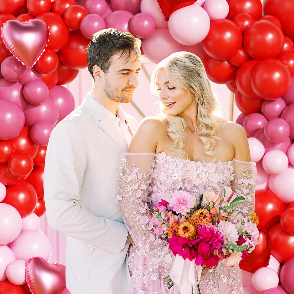 OTLGEUA Valentines arch kit pink heart foil balloon adds playful charm
