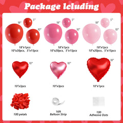 OTLGEUA Valentines arch kit red heart foil balloon as the focal accent