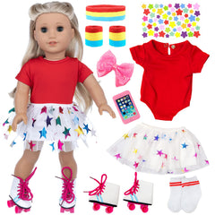 OTMOON 18-inch doll skating shoes for action-packed pretend skating.