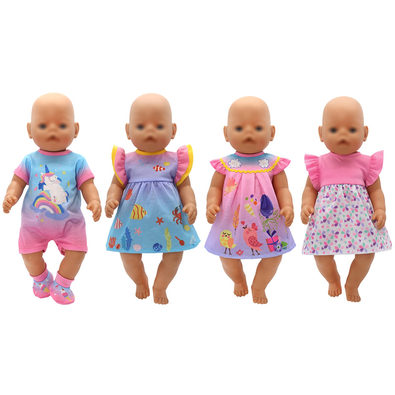 OTMOON 13-16in doll outfits - back-fastener eases dressing.