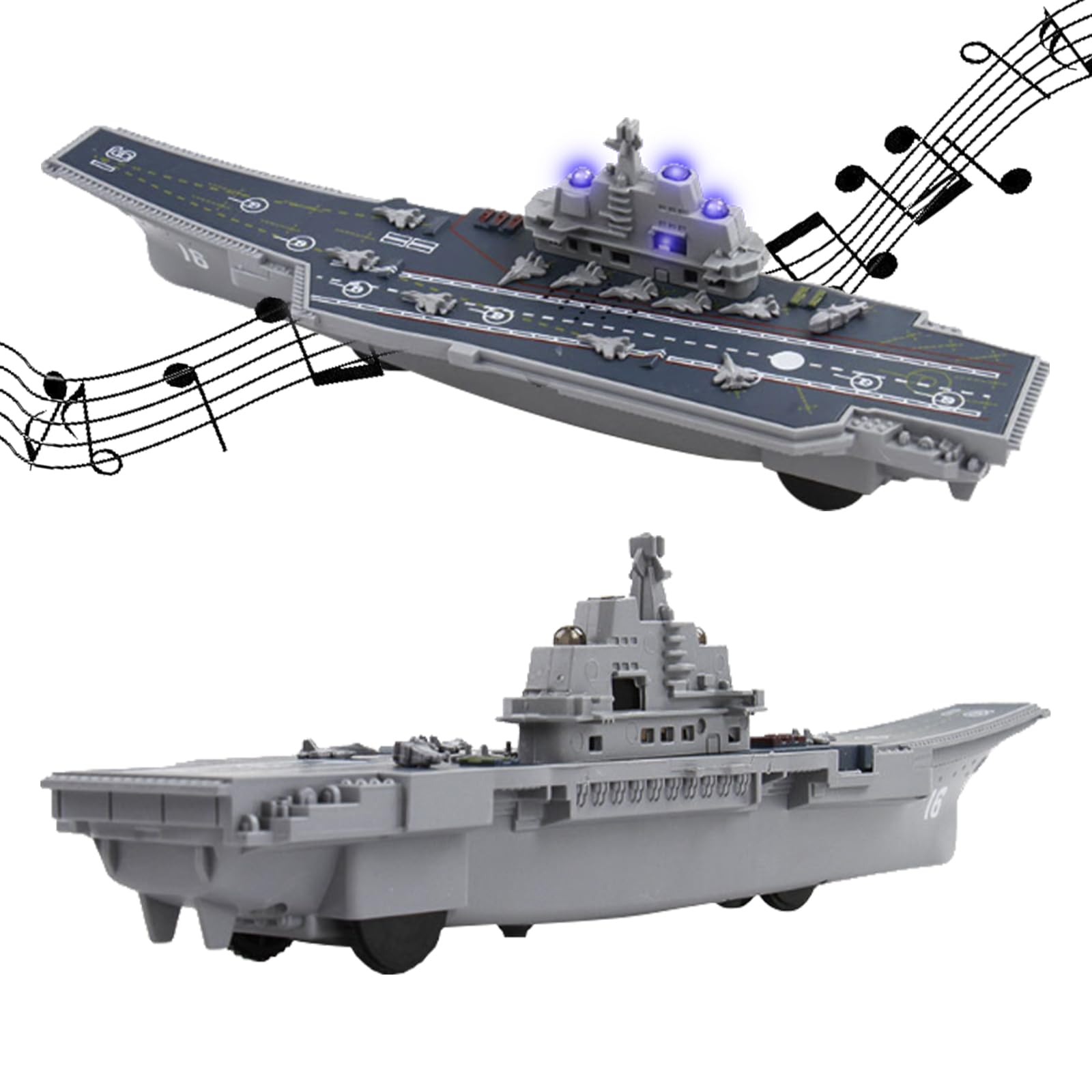 OTONOPI aircraft carrier with rotating radar enhances realism for room display.