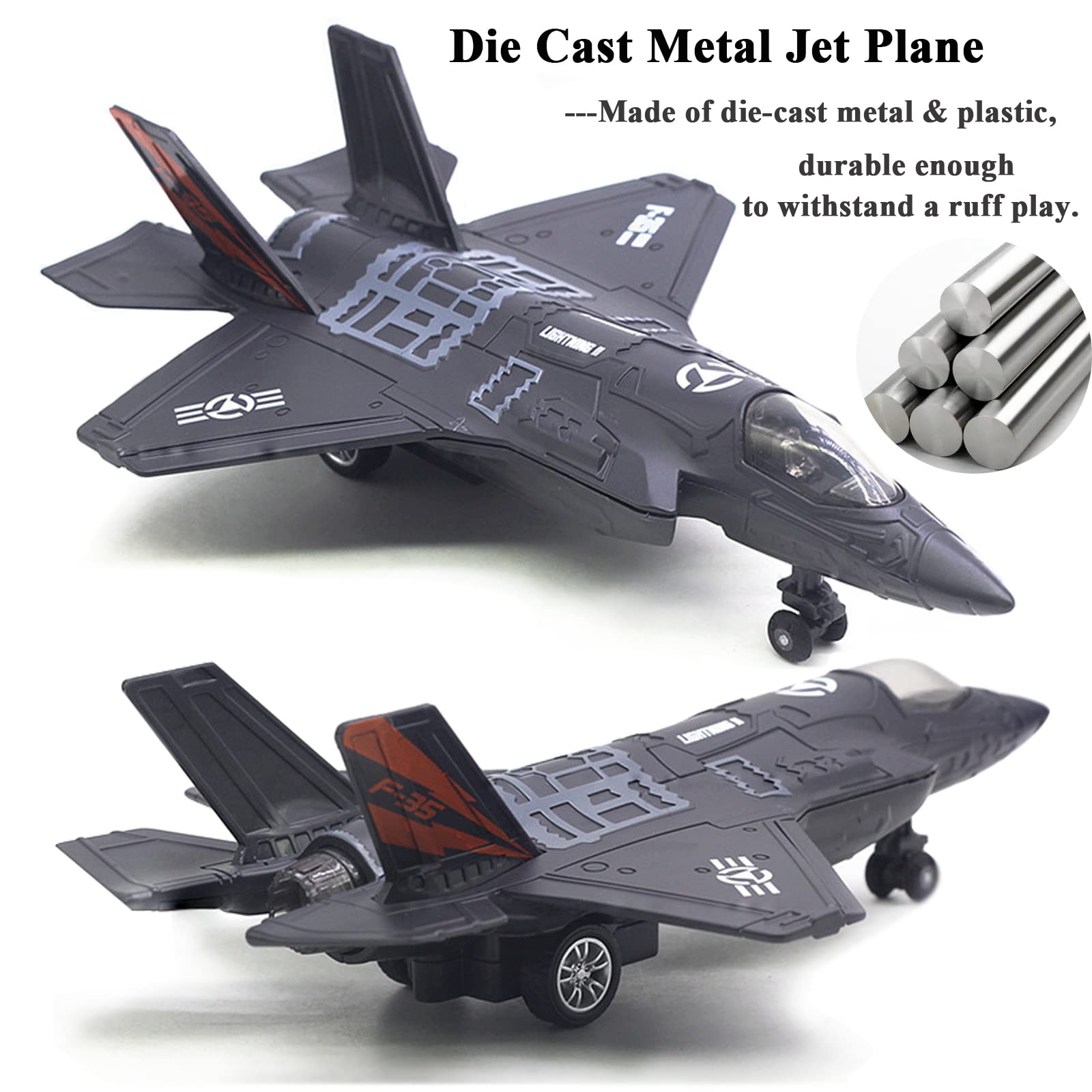 OTONOPI F-35 fighter jet side view highlighting authentic shape for collectors and kids
