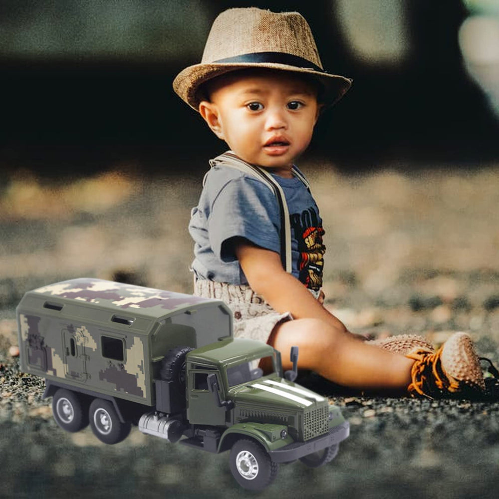 OTONOPI pull-back action drives the truck forward for active, screen-free play.