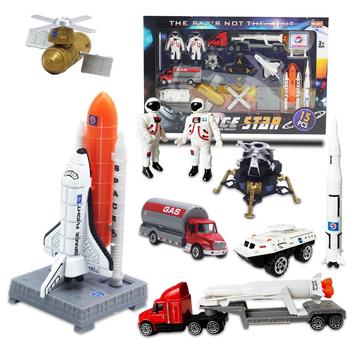 OTONOPI Space Shuttle rocket toys set with three ships for imaginative space play.